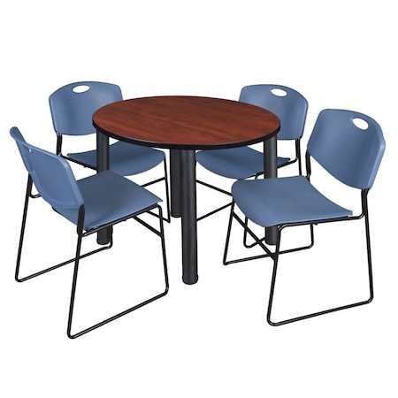 Regency Kee Round Table & Chair Set, Wood, Metal, Polypropylene Top TB36RNDCHBPBK44BE